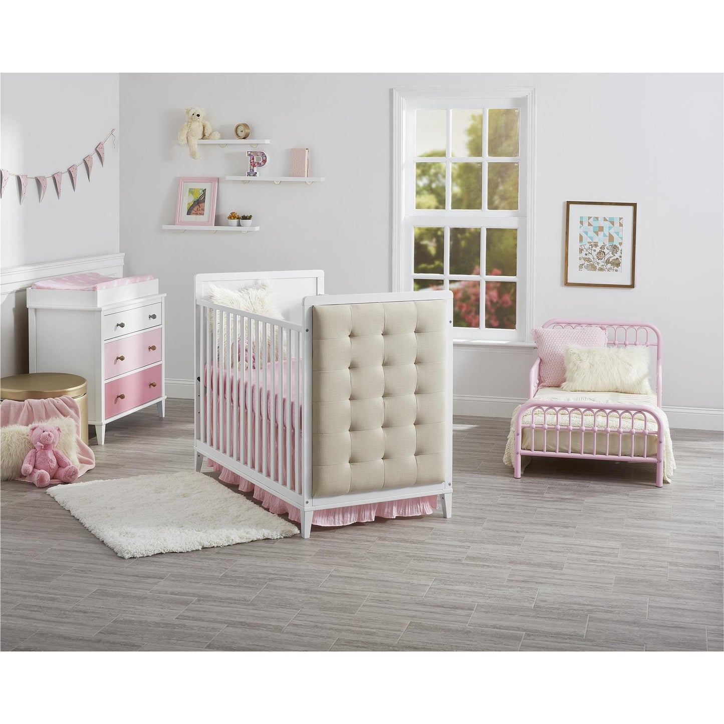 Monarch Hill Ivy Metal Toddler Bed with Classic Wrought-Iron Look - Pink