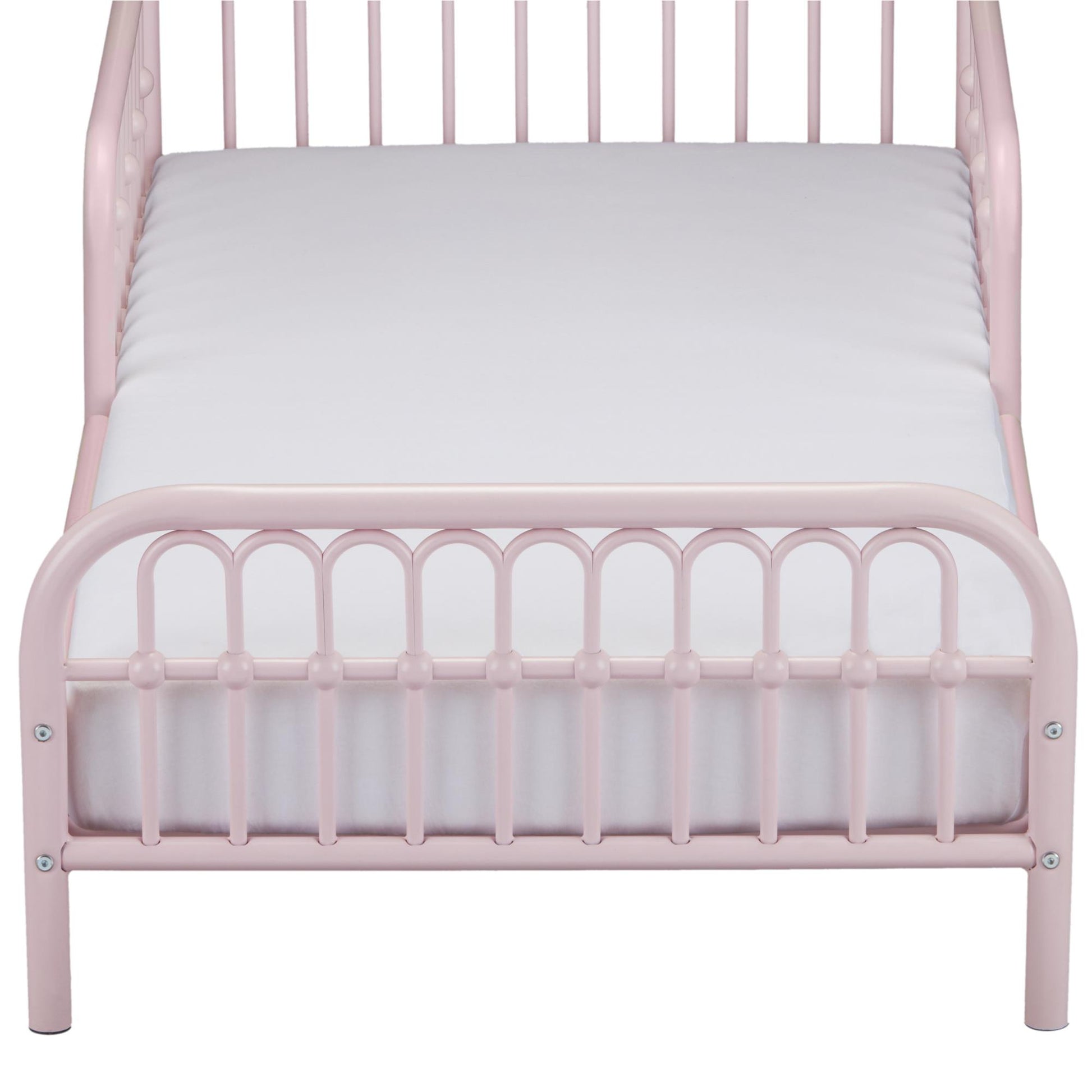 Monarch Hill Ivy Metal Toddler Bed with Classic Wrought-Iron Look - Pink