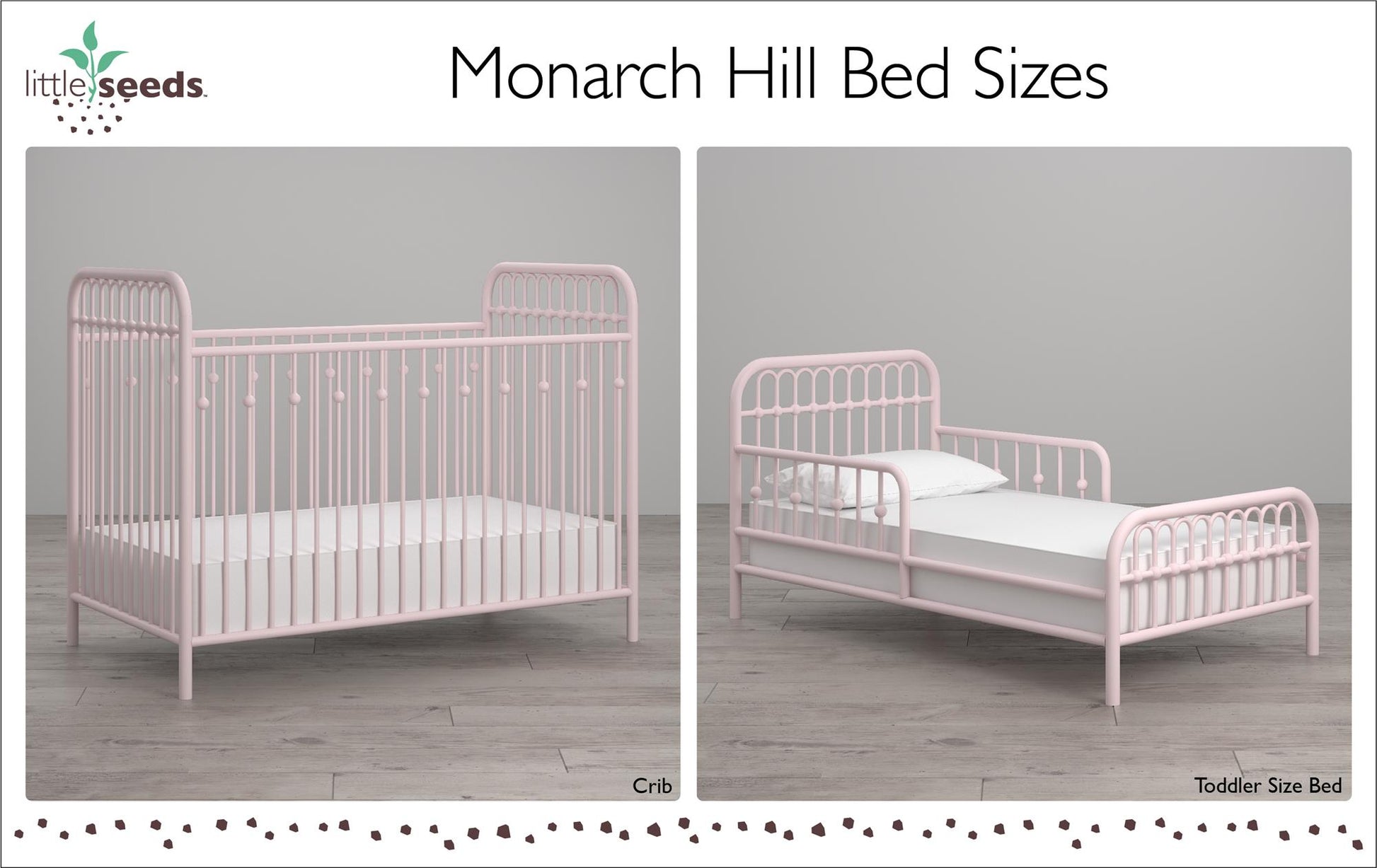 Monarch Hill Ivy Metal Toddler Bed with Classic Wrought-Iron Look - Pink