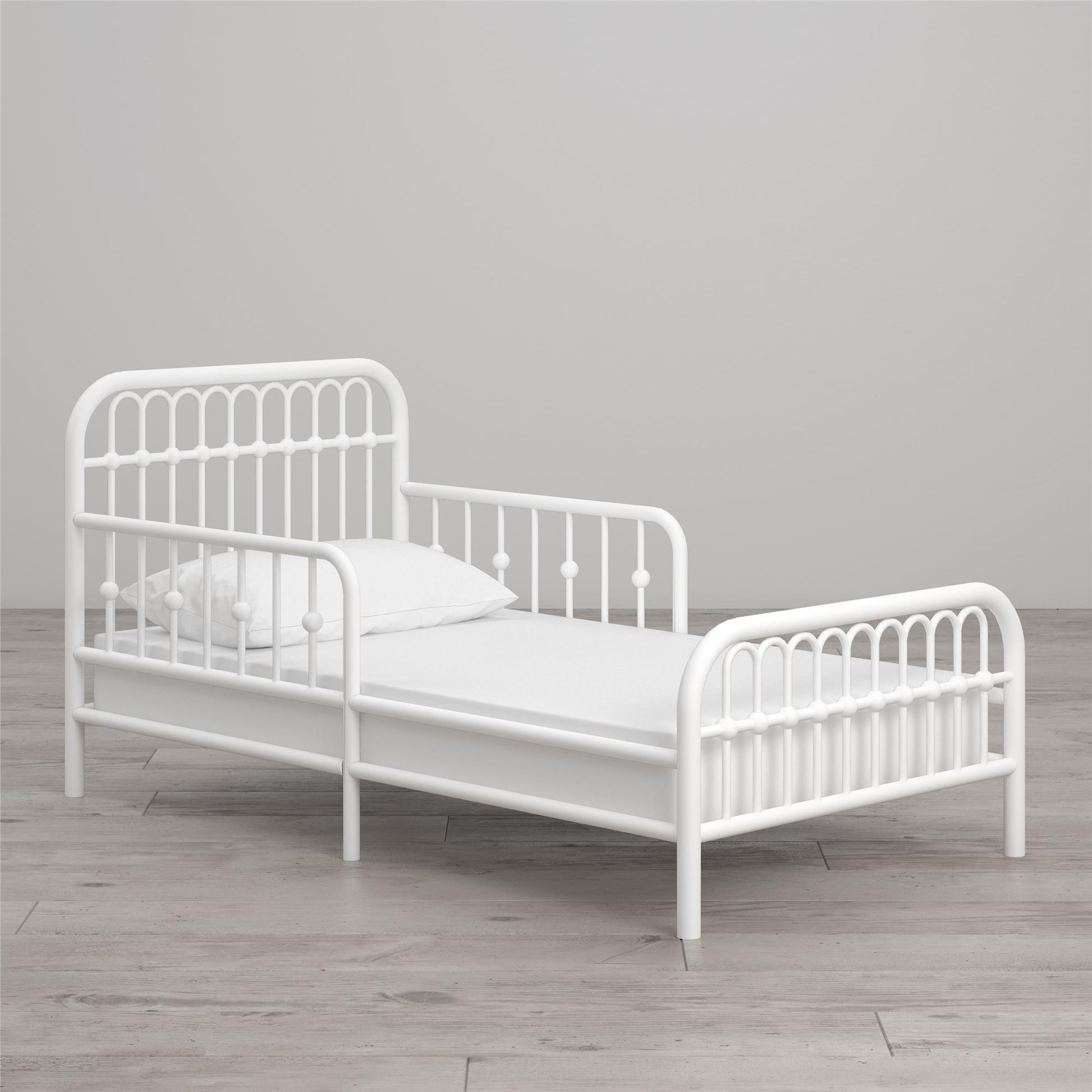Monarch Hill Ivy Metal Toddler Bed with Classic Wrought-Iron Look - White