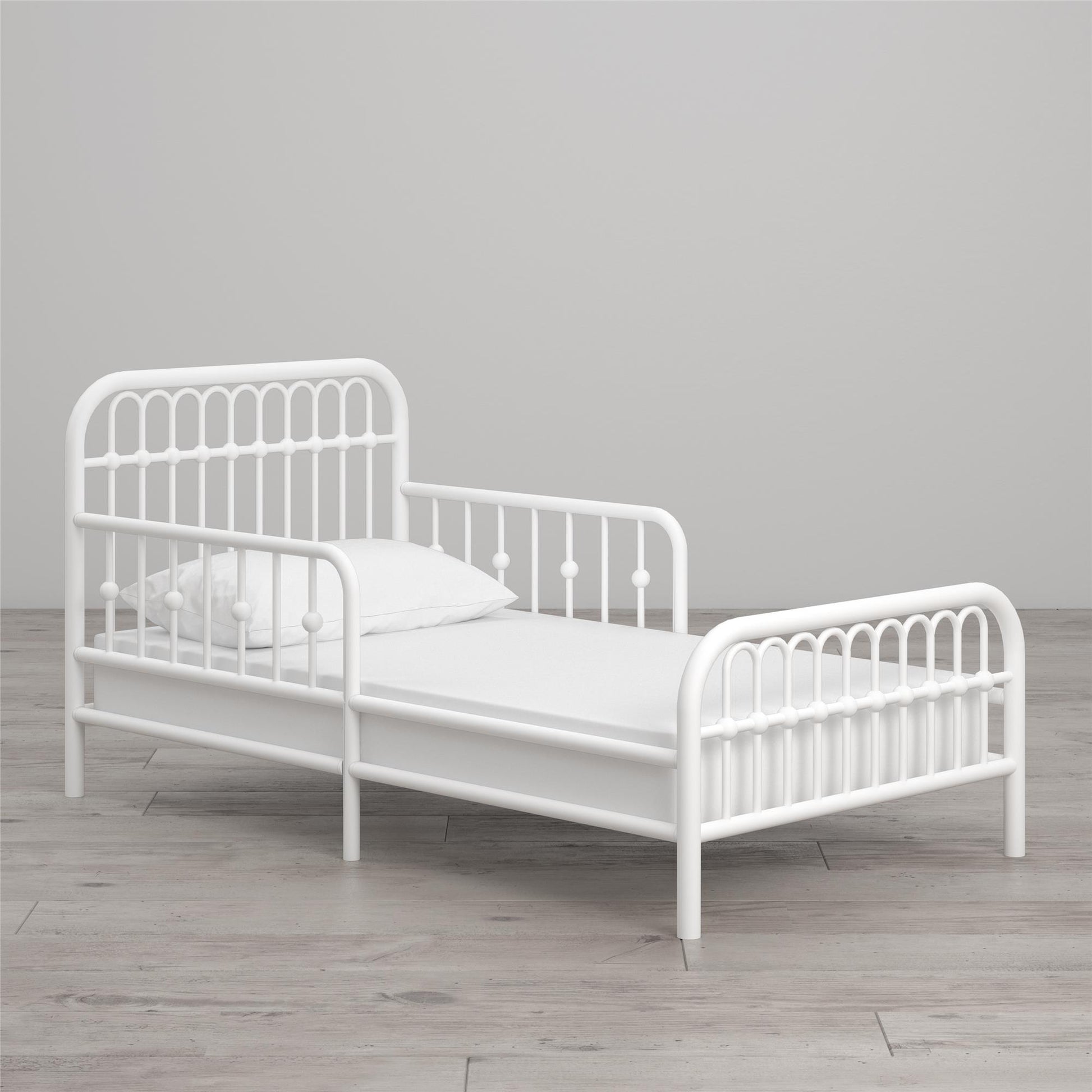 Monarch Hill Ivy Metal Toddler Bed with Classic Wrought-Iron Look - White