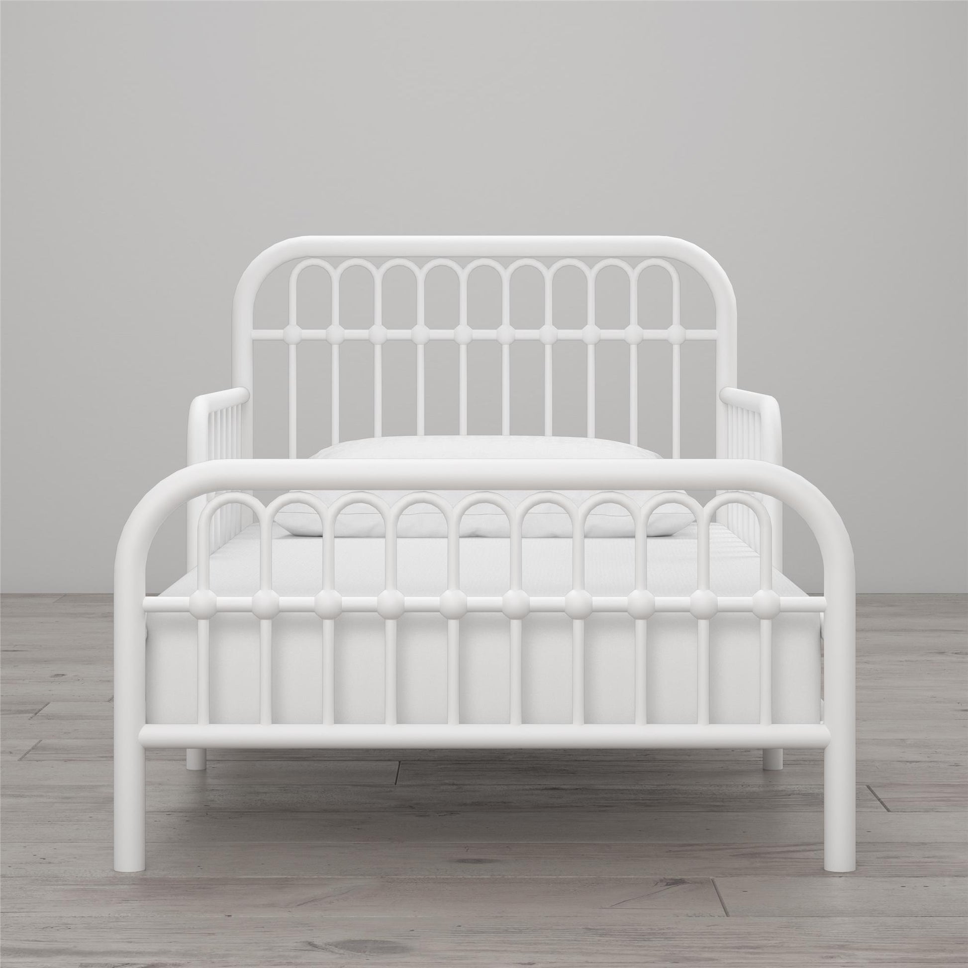 Monarch Hill Ivy Metal Toddler Bed with Classic Wrought-Iron Look - White