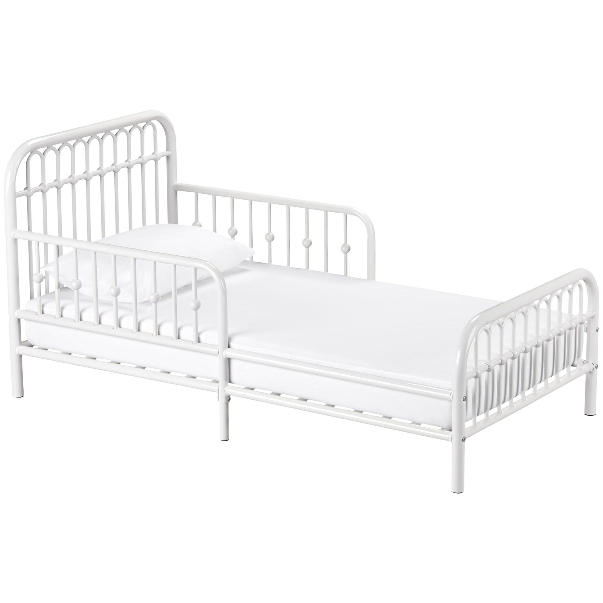 Monarch Hill Ivy Metal Toddler Bed with Classic Wrought-Iron Look - White