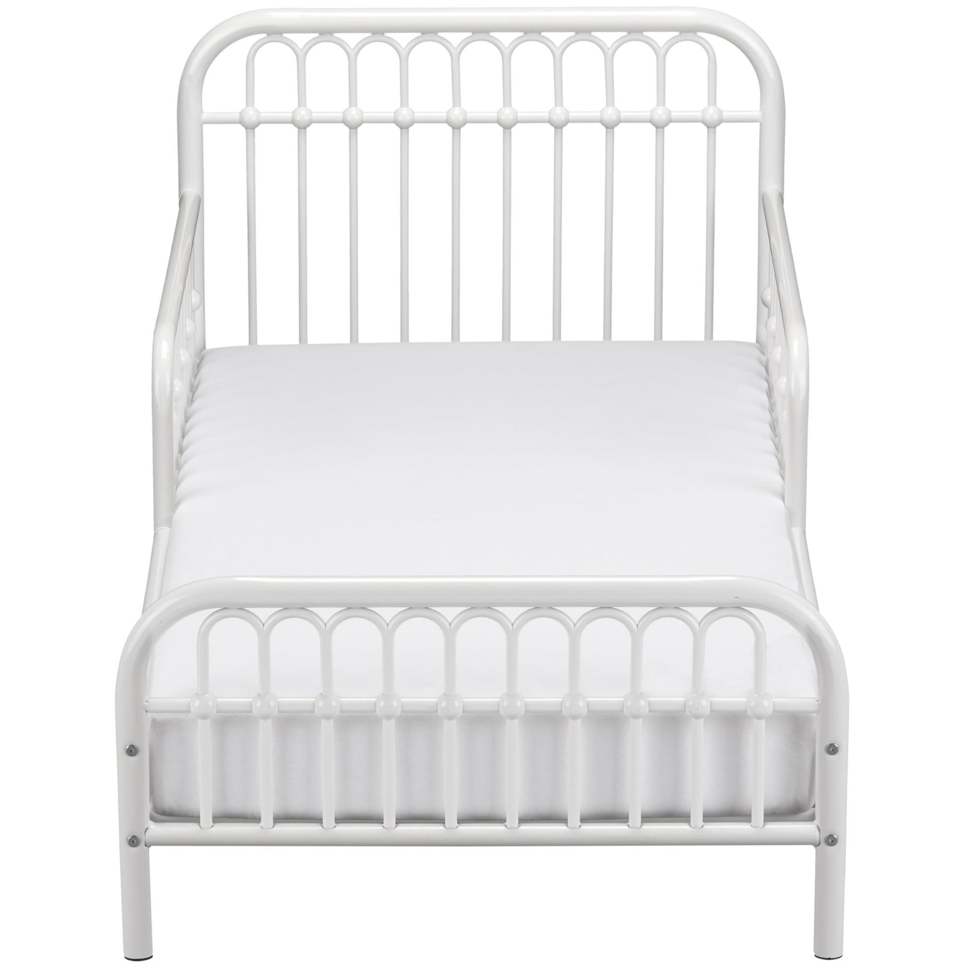 Monarch Hill Ivy Metal Toddler Bed with Classic Wrought-Iron Look - White