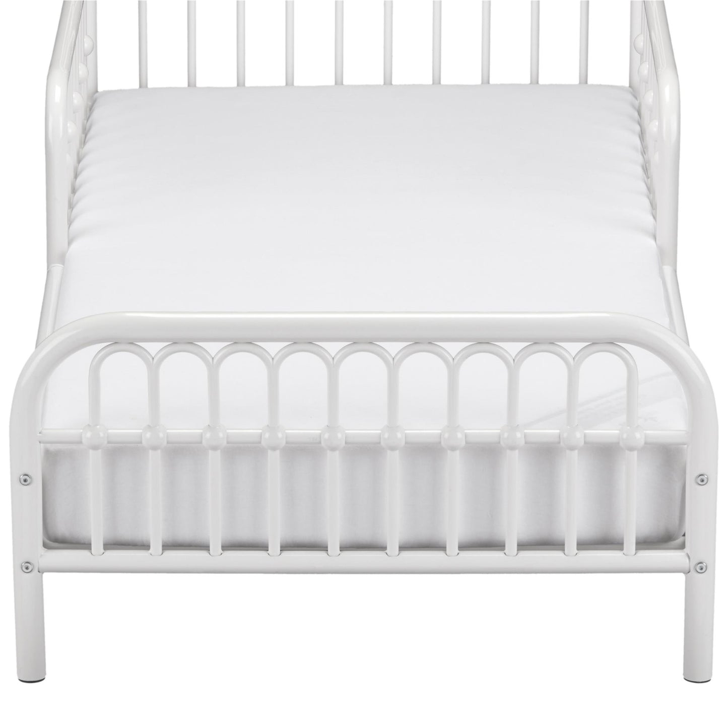 Monarch Hill Ivy Metal Toddler Bed with Classic Wrought-Iron Look - White