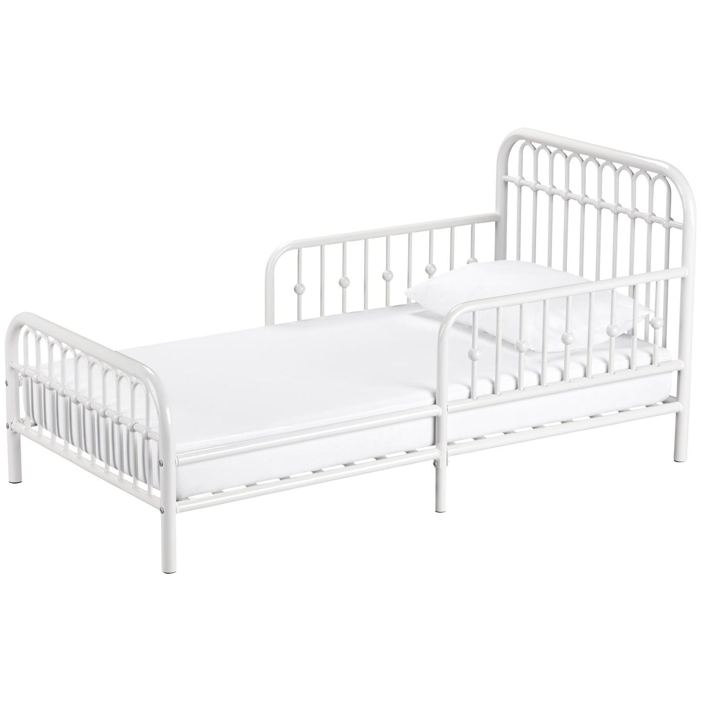 Monarch Hill Ivy Metal Toddler Bed with Classic Wrought-Iron Look - White