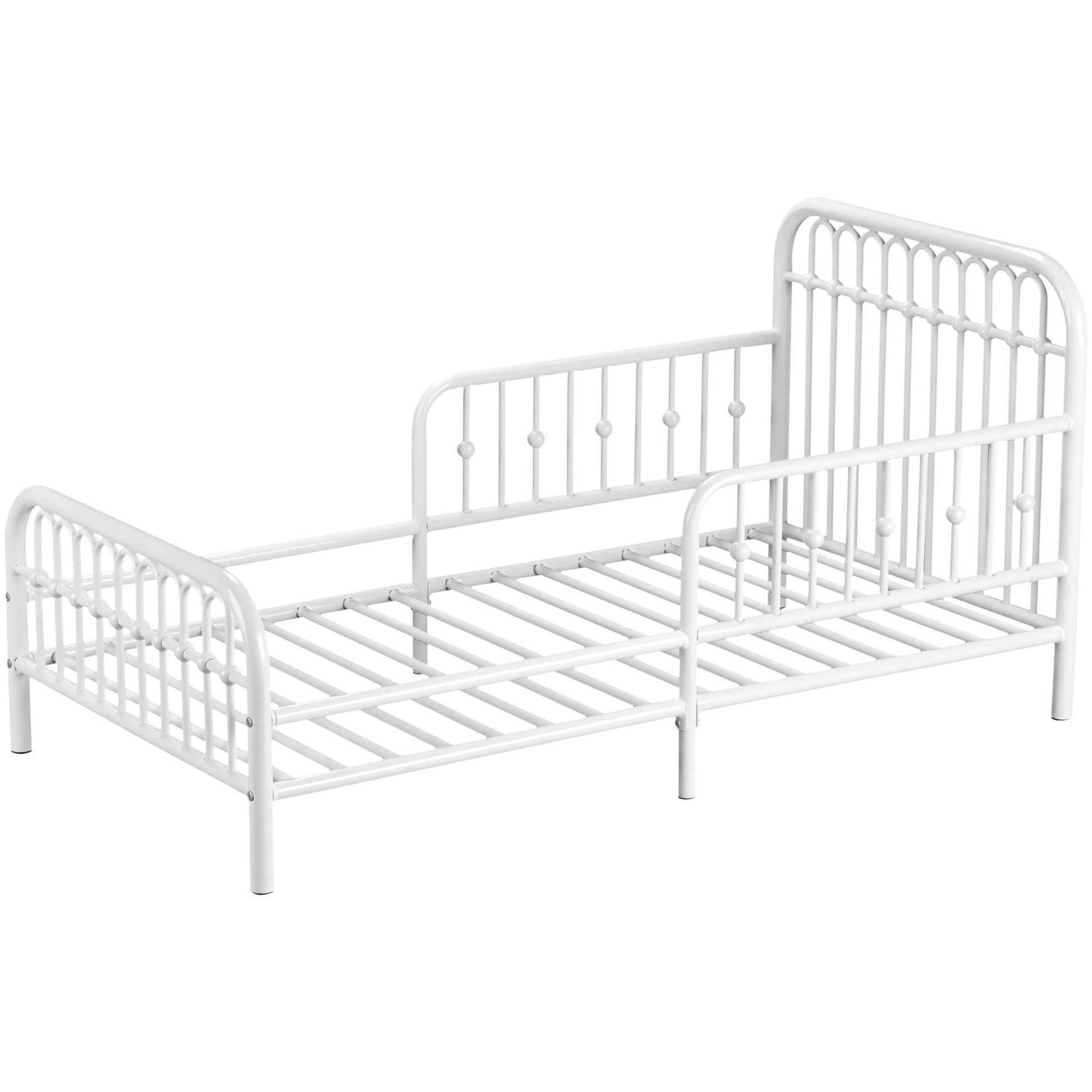 Monarch Hill Ivy Metal Toddler Bed with Classic Wrought-Iron Look - White