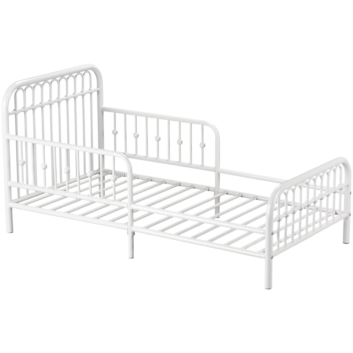 Monarch Hill Ivy Metal Toddler Bed with Classic Wrought-Iron Look - White