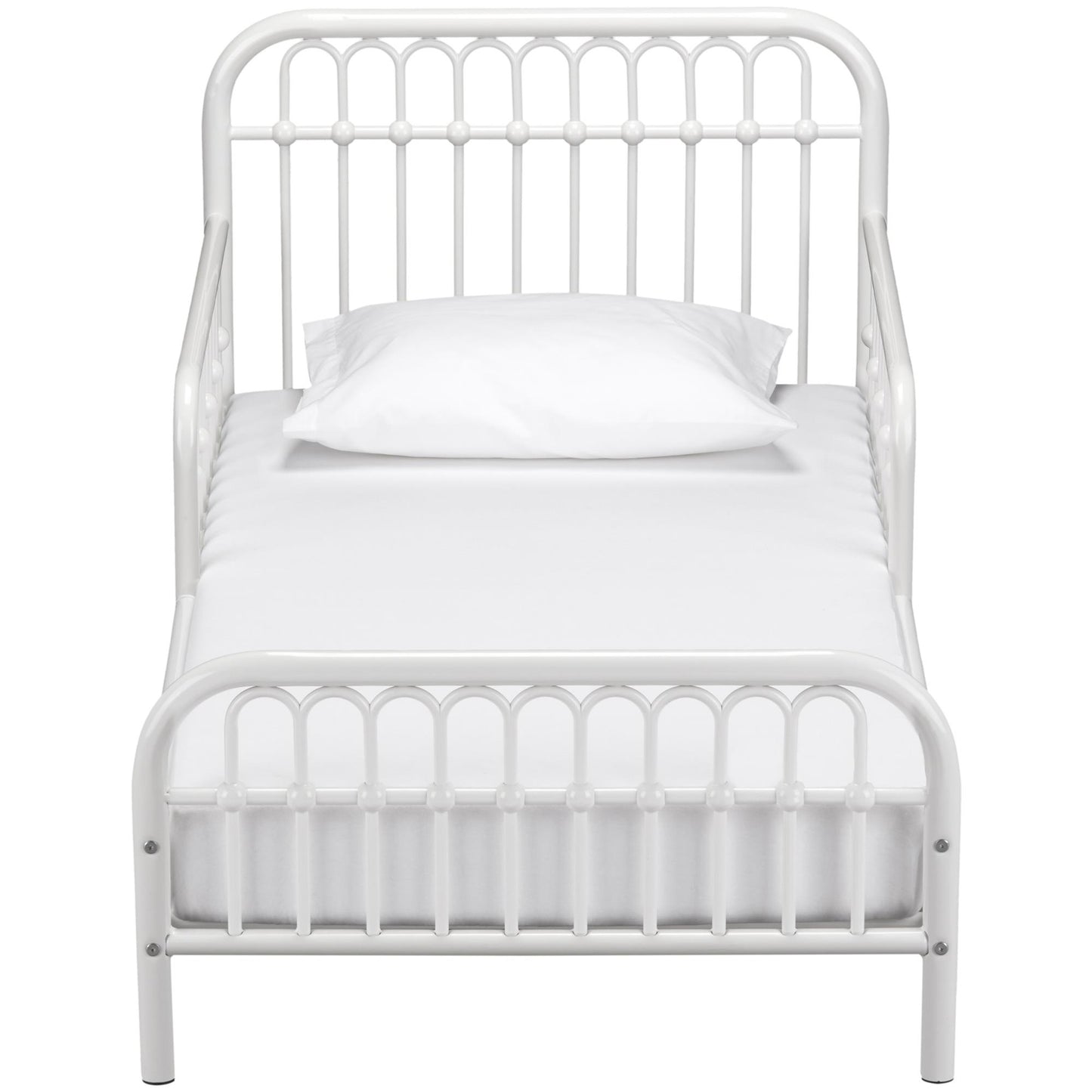 Monarch Hill Ivy Metal Toddler Bed with Classic Wrought-Iron Look - White