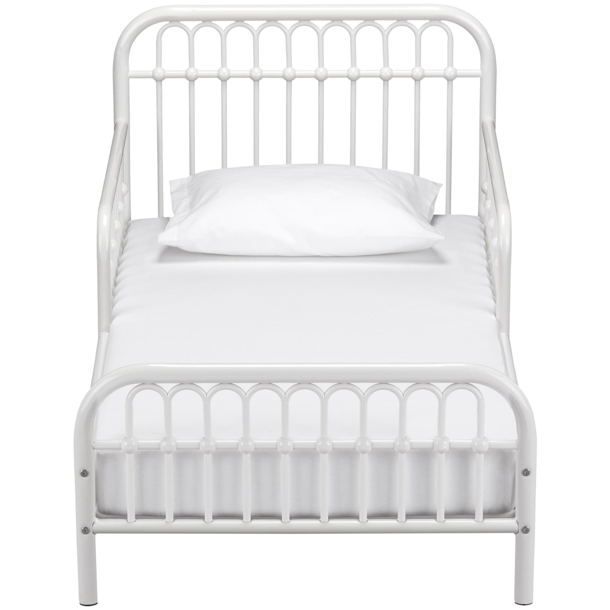 Monarch Hill Ivy Metal Toddler Bed with Classic Wrought-Iron Look - White