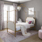 Monarch Hill Clementine Canopy Bed with Linen Headboard and Footboard - Gold - Twin