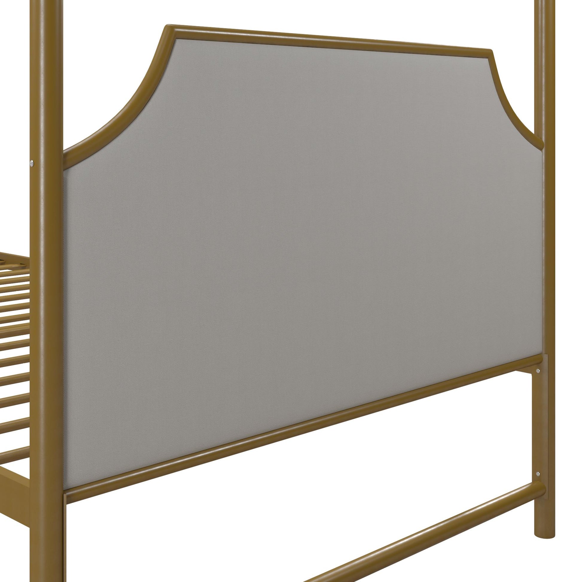 Monarch Hill Clementine Canopy Bed with Linen Headboard and Footboard - Gold - Twin