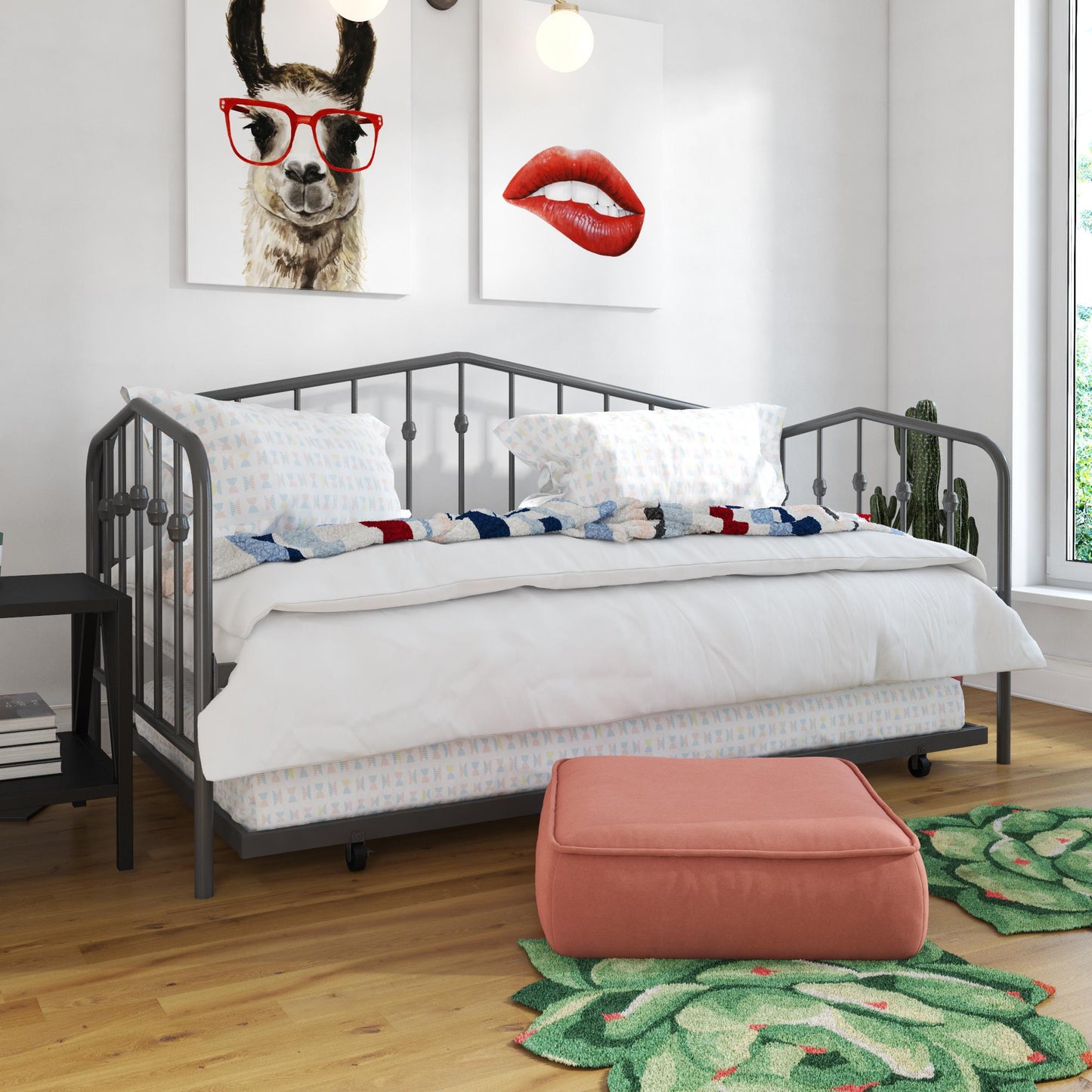 Bushwick Metal Daybed & Trundle - Gray - Twin
