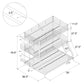 Metal Triple Bunk Bed with Metal Slats and 2 Integrated Ladders - Black - Twin-Over-Full