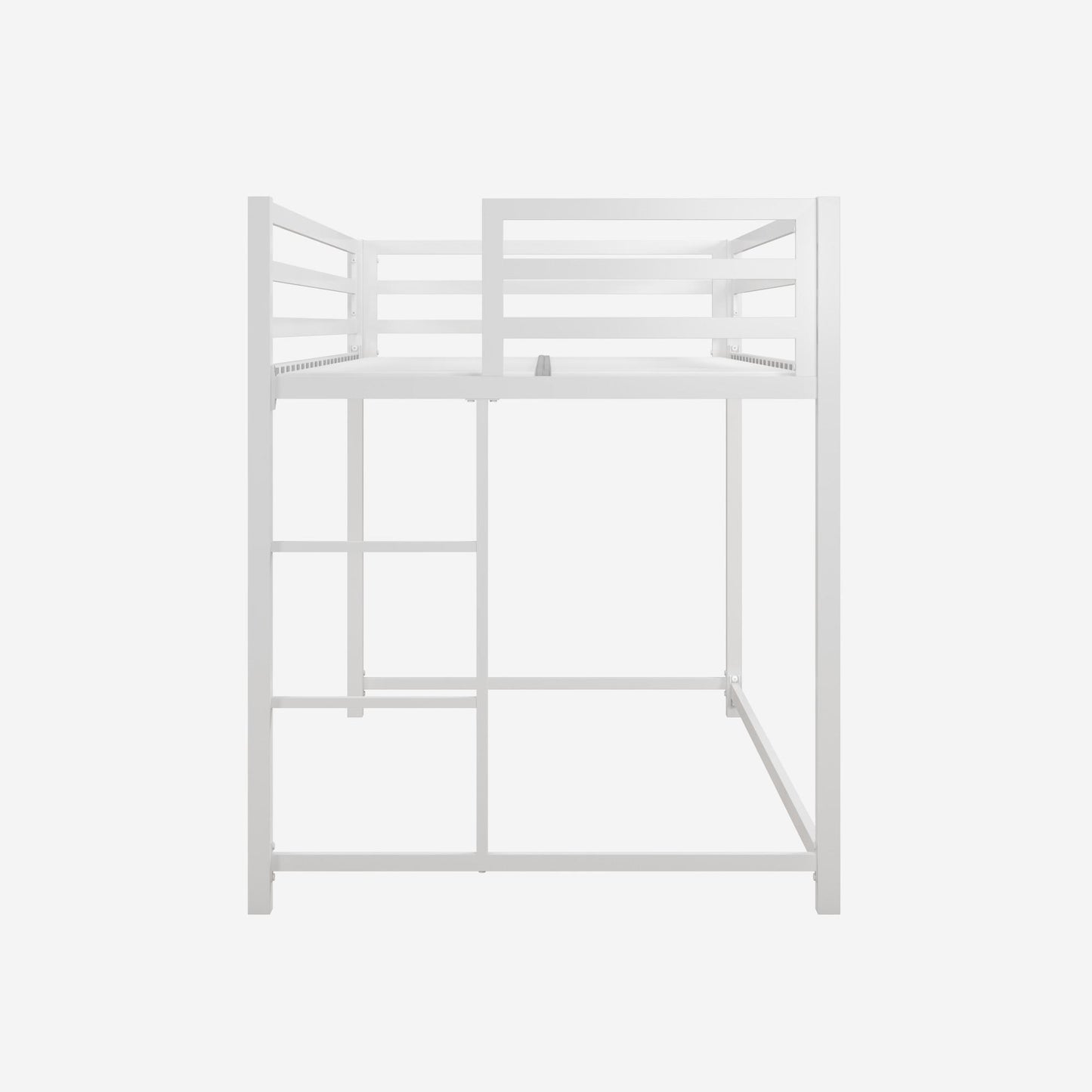 Miles Metal Junior Twin Loft Bed with Integrated Ladder - White - Twin