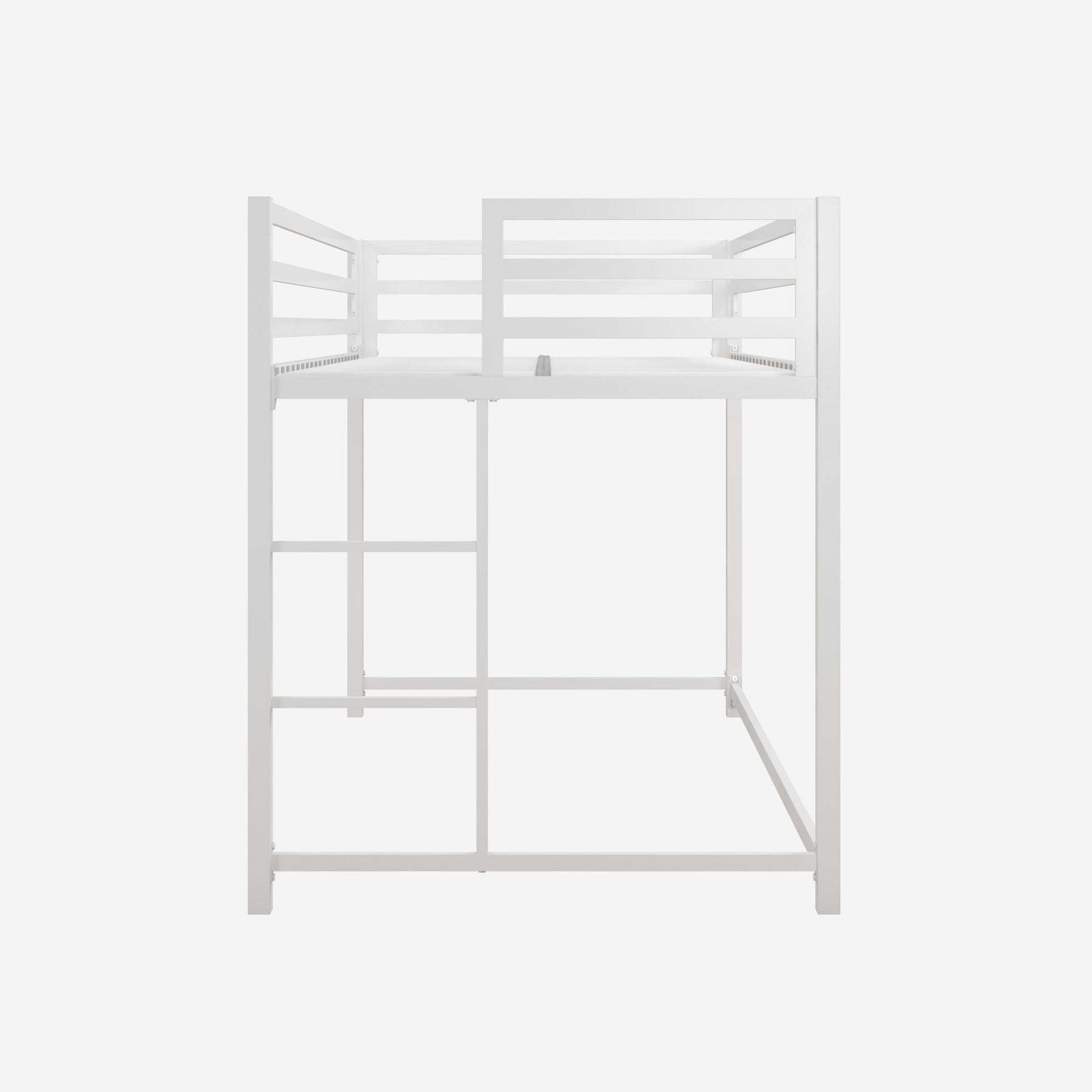 Miles Metal Junior Twin Loft Bed with Integrated Ladder - White - Twin