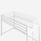 Miles Metal Junior Twin Loft Bed with Integrated Ladder - White - Twin