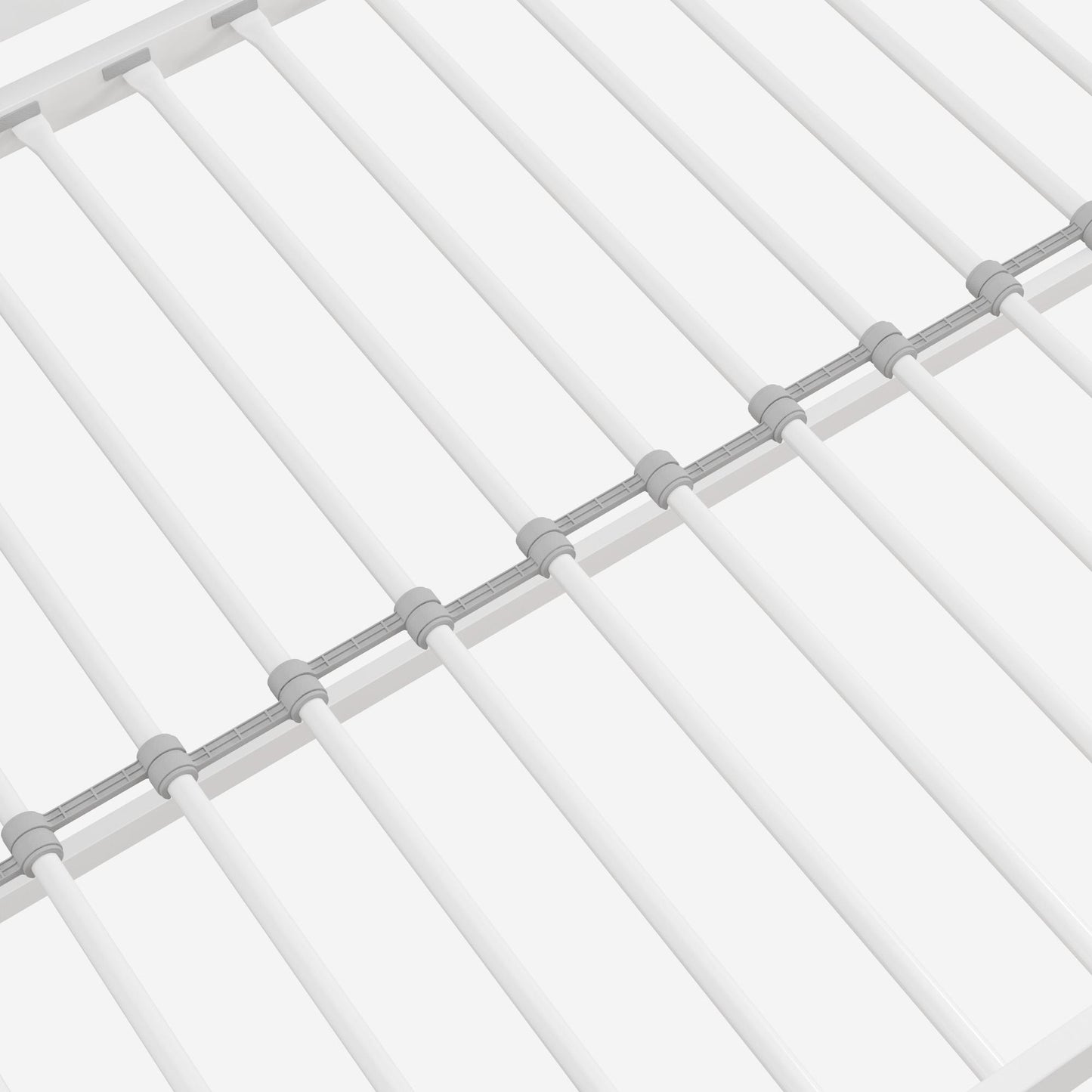 Miles Metal Junior Twin Loft Bed with Integrated Ladder - White - Twin