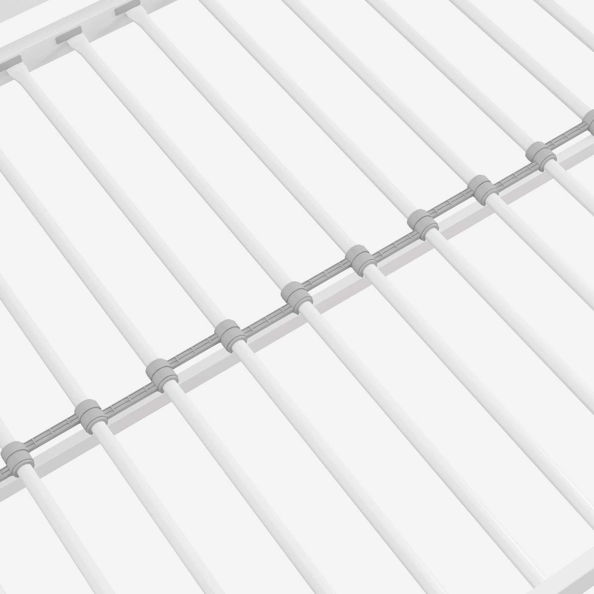 Miles Metal Junior Twin Loft Bed with Integrated Ladder - White - Twin