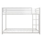 Miles Twin Over Twin Metal Bunk Bed with Secured Metal Slats and Integrated Ladder - White - Twin-Over-Twin