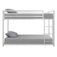 Miles Twin Over Twin Metal Bunk Bed with Secured Metal Slats and Integrated Ladder - White - Twin-Over-Twin