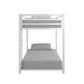 Miles Twin Over Twin Metal Bunk Bed with Secured Metal Slats and Integrated Ladder - White - Twin-Over-Twin