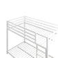 Miles Twin Over Twin Metal Bunk Bed with Secured Metal Slats and Integrated Ladder - White - Twin-Over-Twin