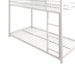 Miles Twin Over Twin Metal Bunk Bed with Secured Metal Slats and Integrated Ladder - White - Twin-Over-Twin