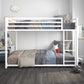 Miles Twin Over Twin Metal Bunk Bed with Secured Metal Slats and Integrated Ladder - White - Twin-Over-Twin