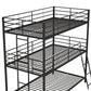 Everleigh Metal Triple Bunk Bed with Metal Slats and 2 Integrated Ladders - Black - Twin-Over-Twin
