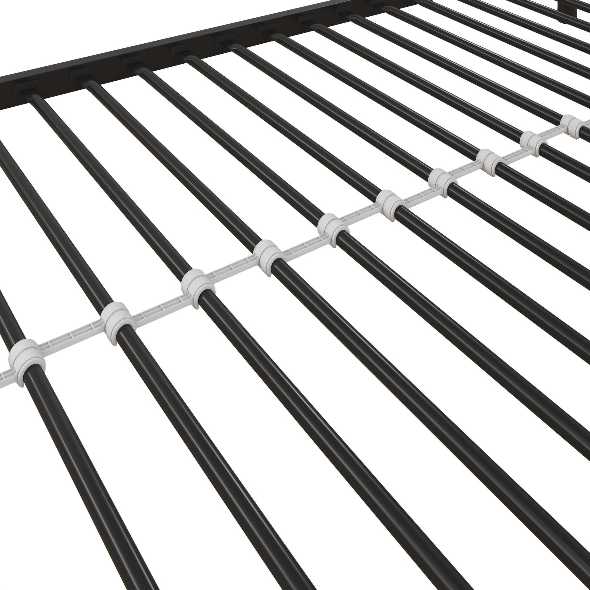 Everleigh Metal Triple Bunk Bed with Metal Slats and 2 Integrated Ladders - Black - Twin-Over-Twin