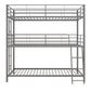 Everleigh Metal Triple Bunk Bed with Metal Slats and 2 Integrated Ladders - Silver - Twin-Over-Twin
