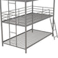 Everleigh Metal Triple Bunk Bed with Metal Slats and 2 Integrated Ladders - Silver - Twin-Over-Twin