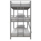 Everleigh Metal Triple Bunk Bed with Metal Slats and 2 Integrated Ladders - Silver - Twin-Over-Twin