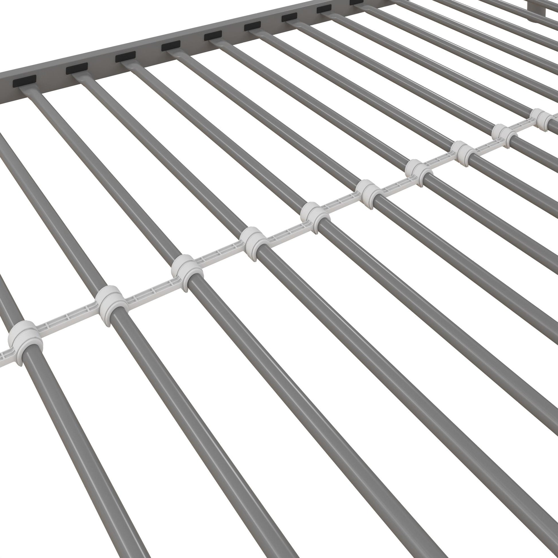 Everleigh Metal Triple Bunk Bed with Metal Slats and 2 Integrated Ladders - Silver - Twin-Over-Twin