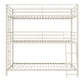 Everleigh Metal Triple Bunk Bed with Metal Slats and 2 Integrated Ladders - White - Twin-Over-Twin