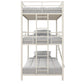 Everleigh Metal Triple Bunk Bed with Metal Slats and 2 Integrated Ladders - White - Twin-Over-Twin