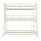 Metal Triple Bunk Bed with Metal Slats and 2 Integrated Ladders - White - Twin-Over-Full