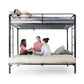 Sammie Twin over Futon Metal Bunk Bed with Integrated Ladders and Guardrails - Black - Twin-Over-Futon