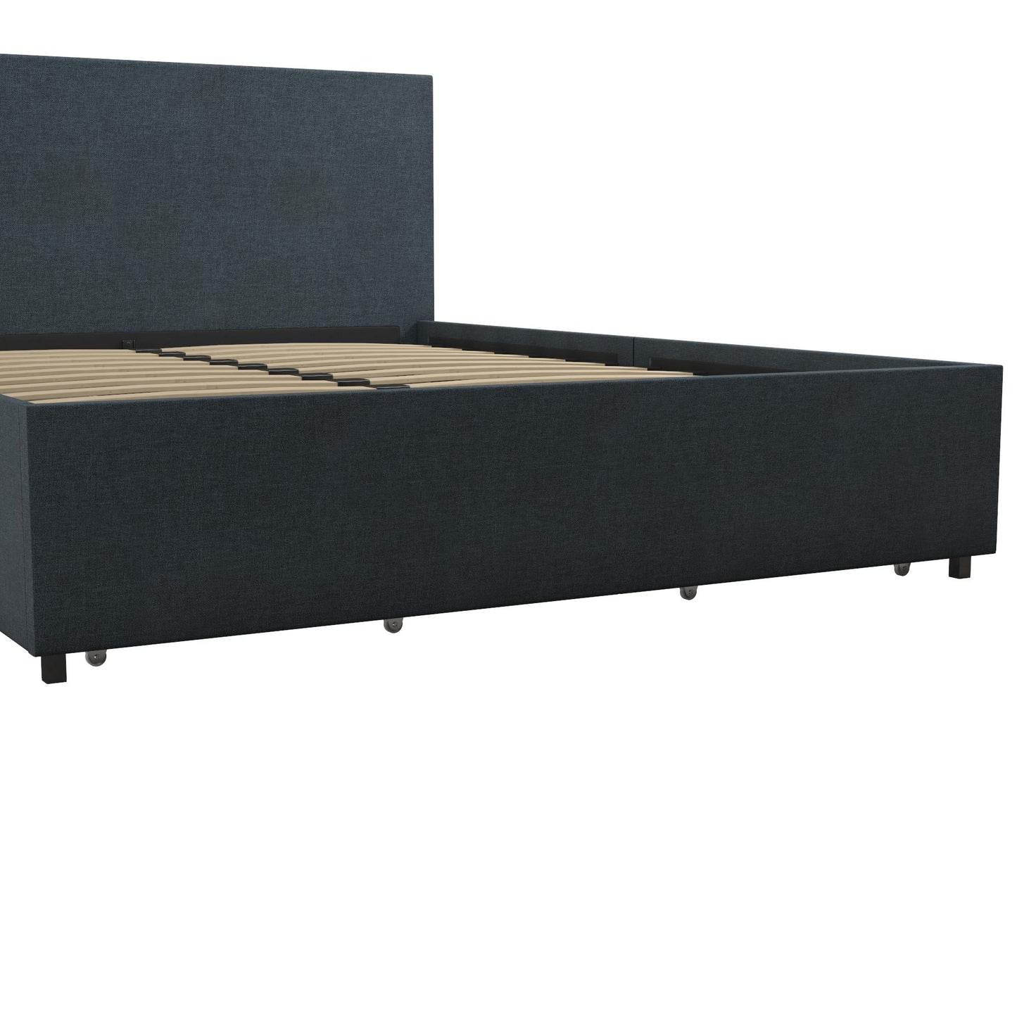 Kelly Upholstered Bed with Storage - Navy - Full
