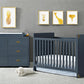 Miles 2 in 1 Convertible Crib with 4 Adjustable Mattress Positions - Graphite Blue