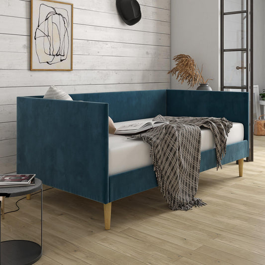 Franklin Mid Century Upholstered Daybed Contemporary Design - Blue - Twin