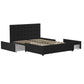 Elizabeth Upholstered Bed with Storage - Black - Queen