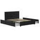 Elizabeth Upholstered Bed with Storage - Black - Queen