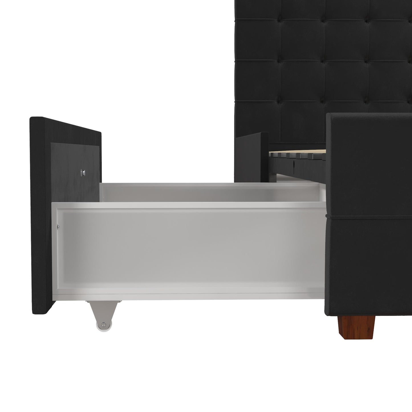 Elizabeth Upholstered Bed with Storage - Black - Queen