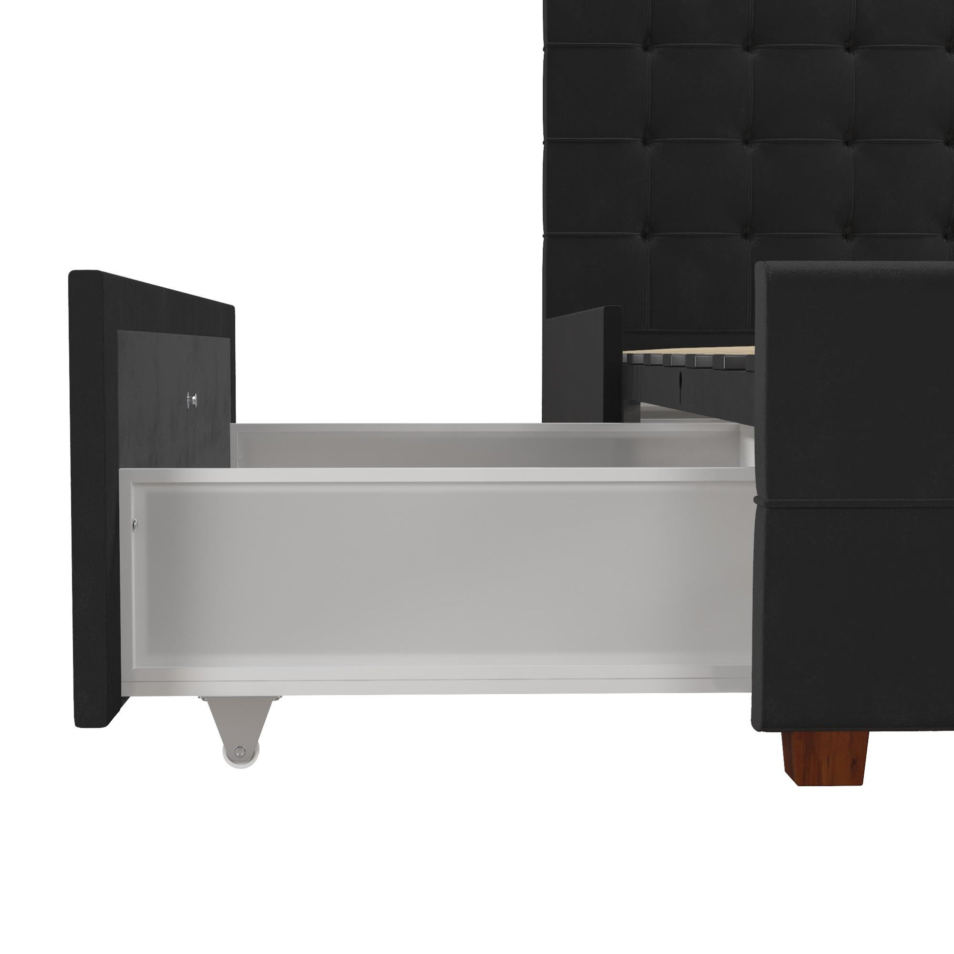 Elizabeth Upholstered Bed with Storage - Black - Queen