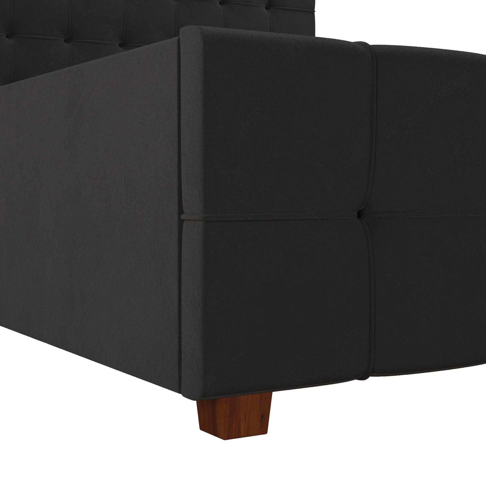 Elizabeth Upholstered Bed with Storage - Black - Queen
