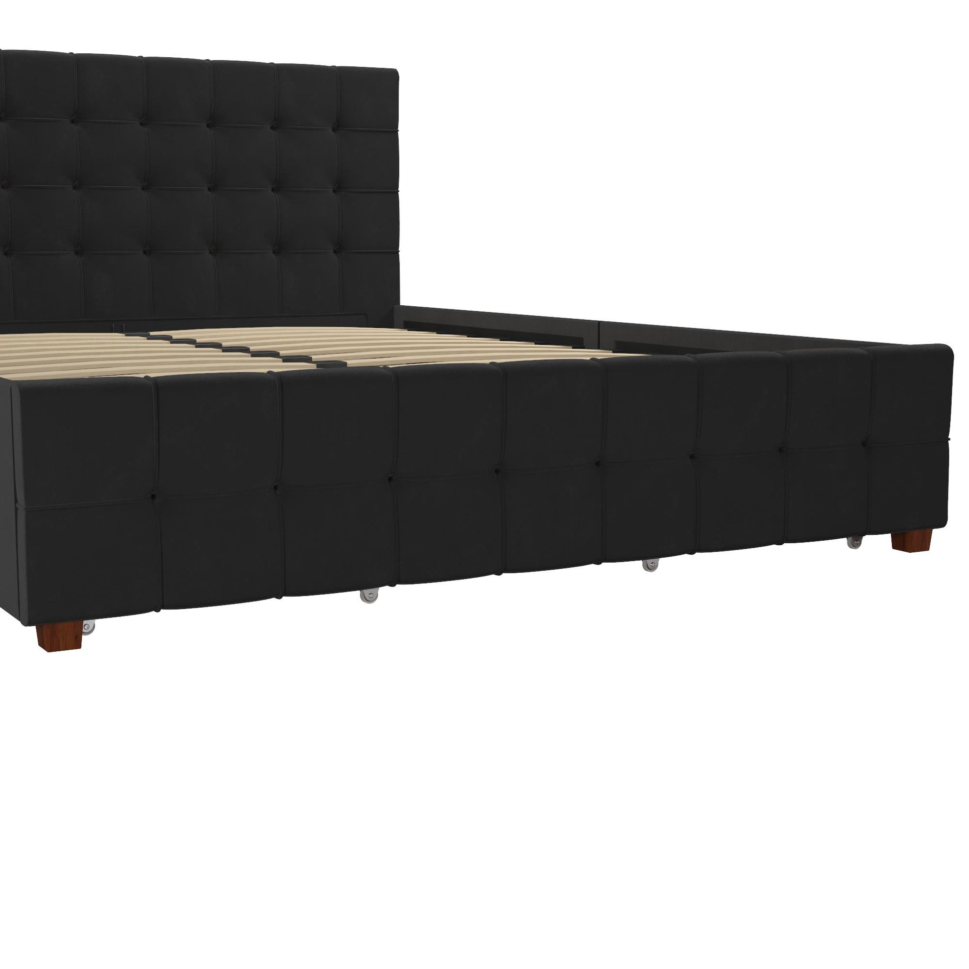 Elizabeth Upholstered Bed with Storage - Black - Queen
