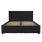 Elizabeth Upholstered Bed with Storage - Black - Queen
