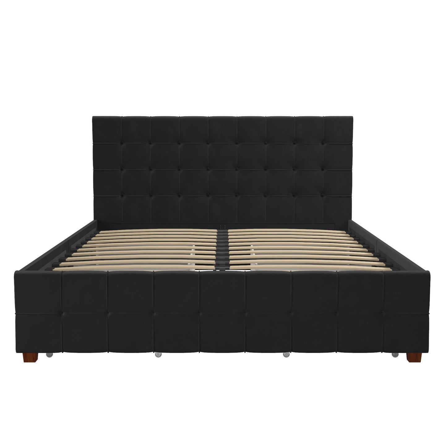Elizabeth Upholstered Bed with Storage - Black - Queen